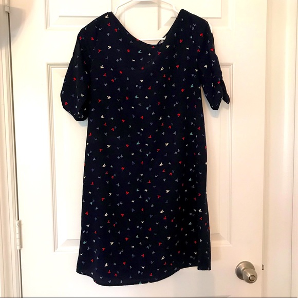 AGACI ♥️ NAVY Flying Birds Open Shoulder Dress - Picture 2 of 4